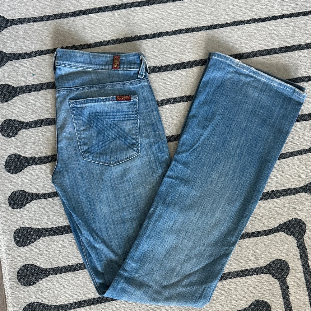 7 For All Mankind Blue low rise Boot Cut Jeans